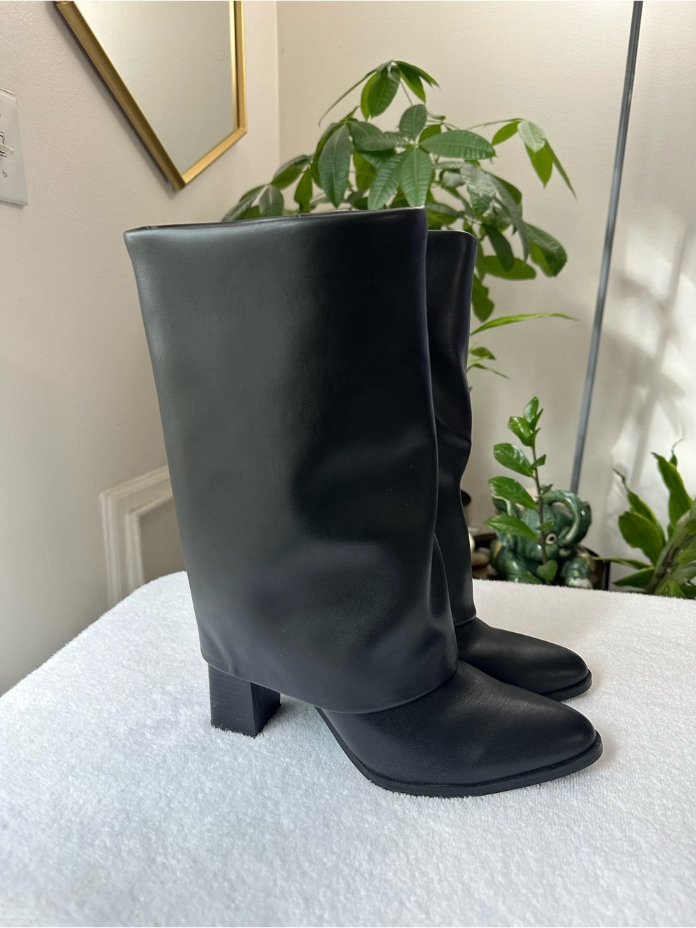 Marc Fisher Faldo Black Knee-High Dress Boots Size 7.5